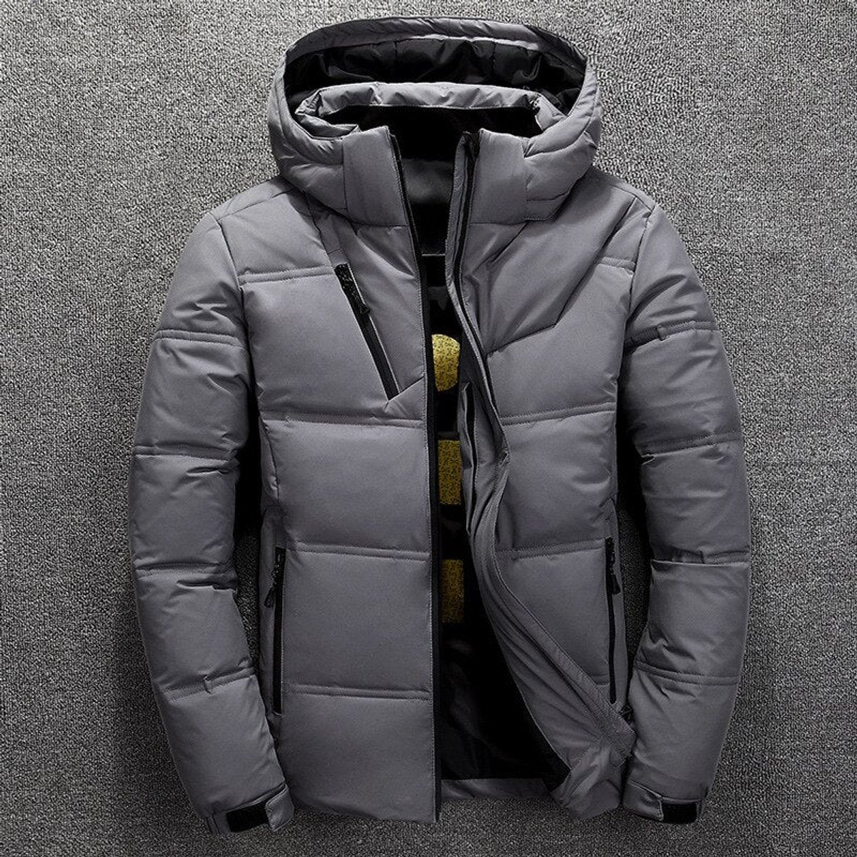 Nuana | Herren Winterjacke Gefütterte Kapuzenjacke Abnehmbarer Kapuze Polyester