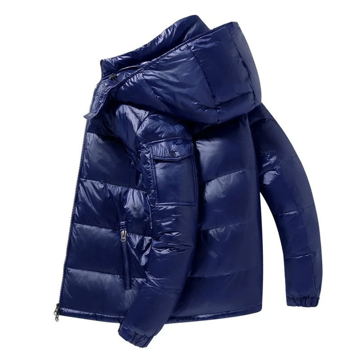 Nuana | Herren Winterjacke Glänzende Daunen-Steppjacke mit Kapuze