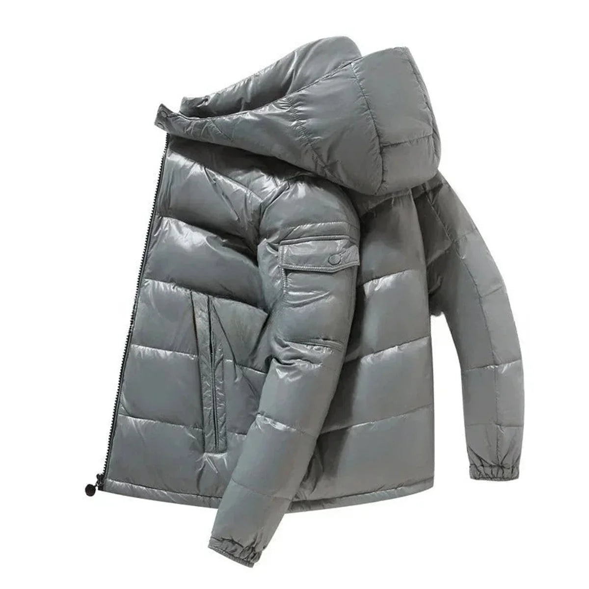 Nuana | Herren Winterjacke Glänzende Daunen-Steppjacke mit Kapuze