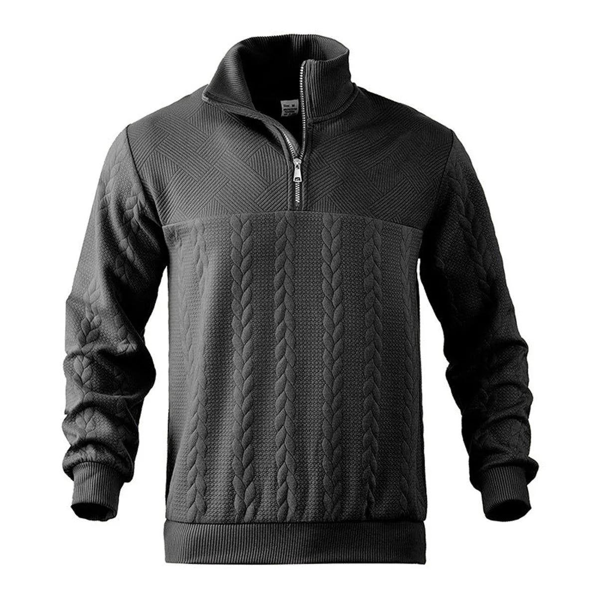 Nuana | Herren Zopfstrick-Pullover mit Viertelreißverschluss Knit Sweater