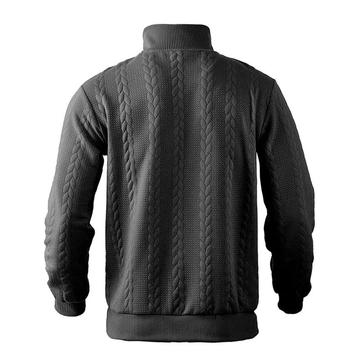 Nuana | Herren Zopfstrick-Pullover mit Viertelreißverschluss Knit Sweater