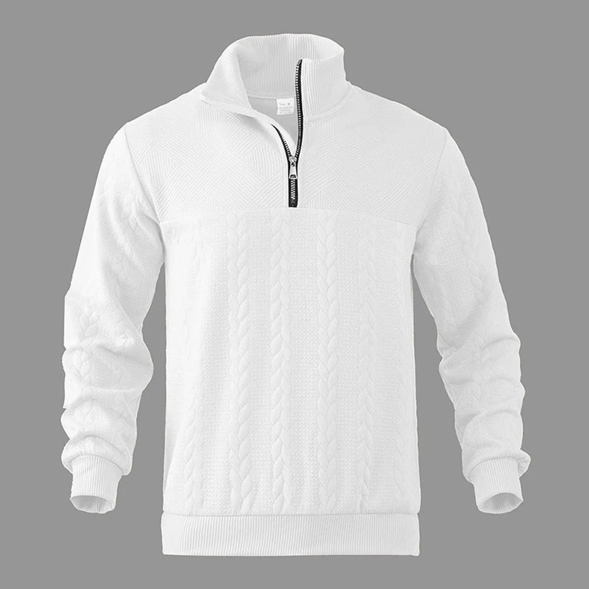 Nuana | Herren Zopfstrick-Pullover mit Viertelreißverschluss Knit Sweater