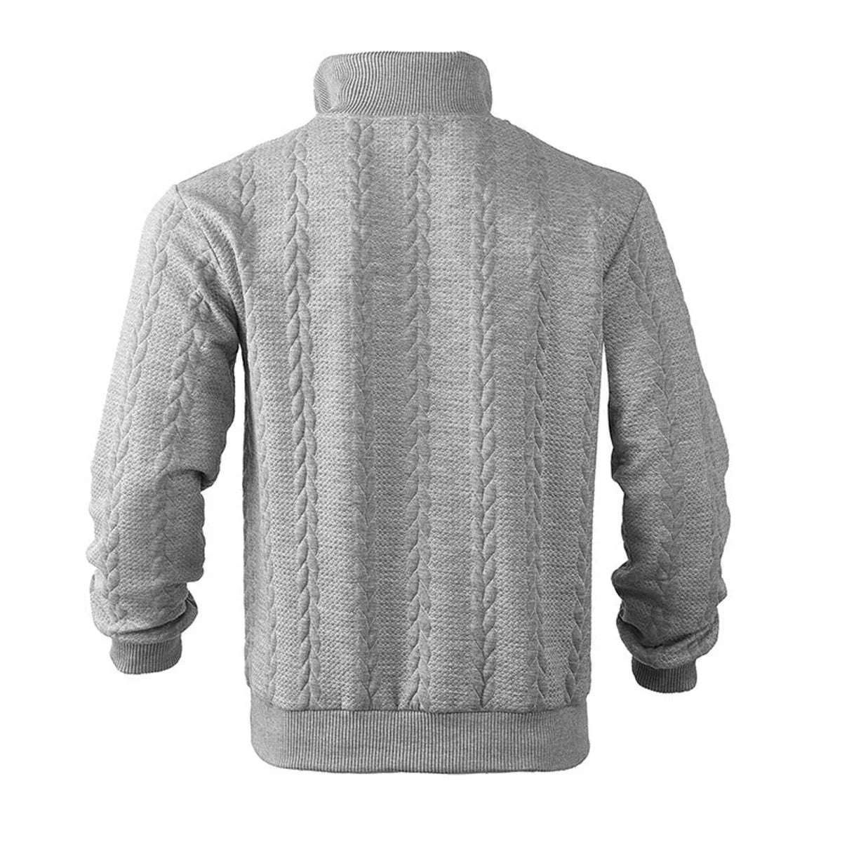 Nuana | Herren Zopfstrick-Pullover mit Viertelreißverschluss Knit Sweater