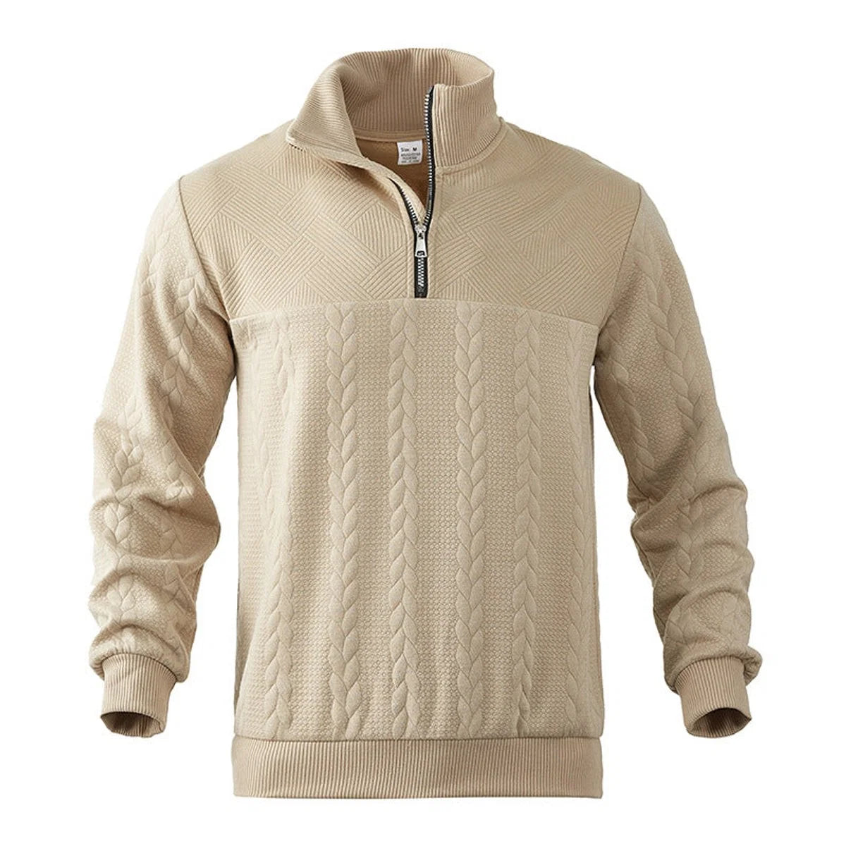 Nuana | Herren Zopfstrick-Pullover mit Viertelreißverschluss Knit Sweater