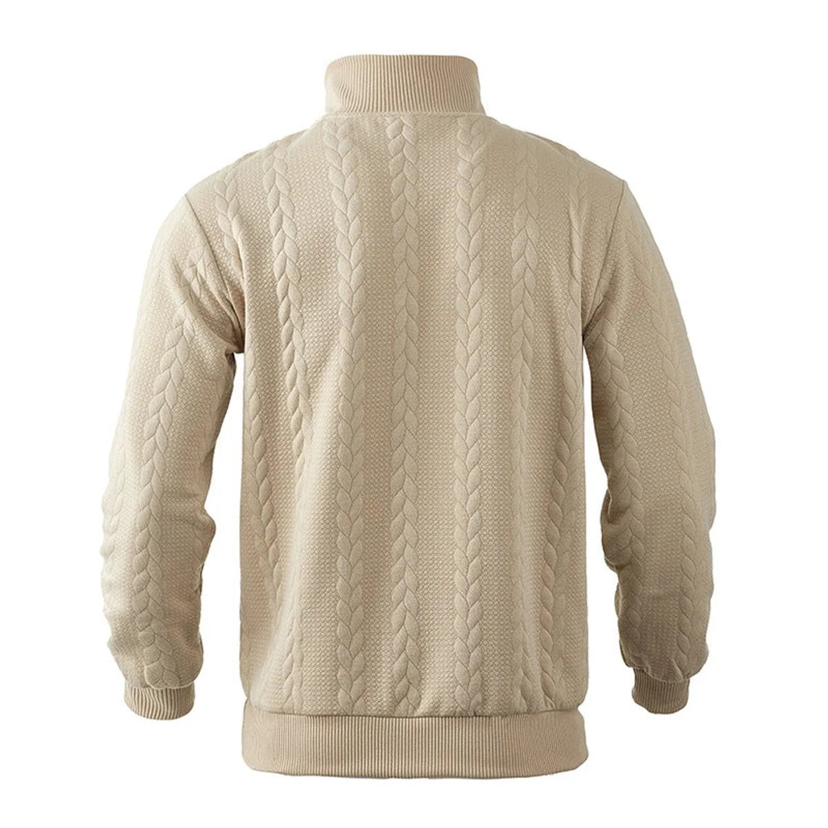 Nuana | Herren Zopfstrick-Pullover mit Viertelreißverschluss Knit Sweater