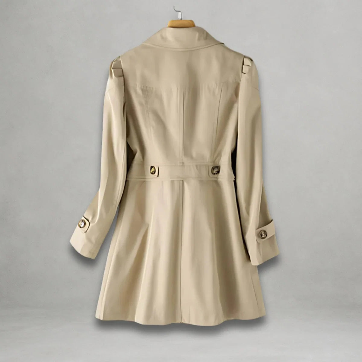 Nuana Katharina | Damen Trenchcoat eleganter Einreiher Baumwoll-Nylon-Mantel