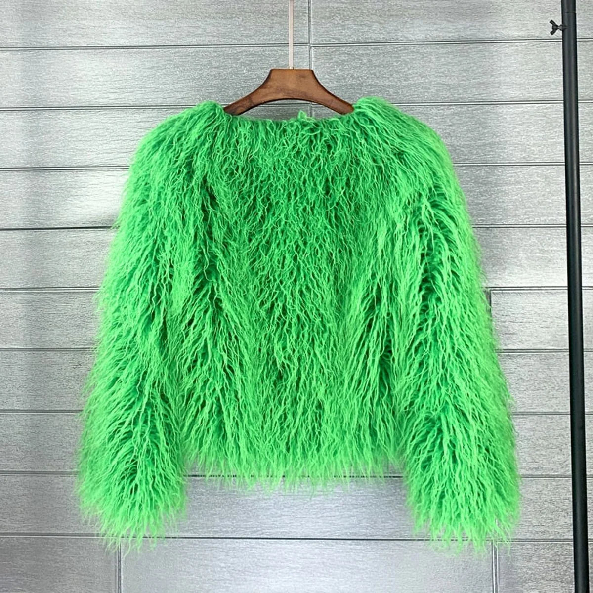 Nuana | Kunstpelzmantel Damen flauschiger Langflor Wintermantel