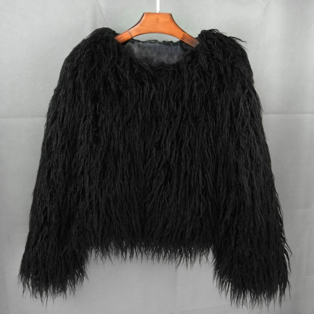 Nuana | Kunstpelzmantel Damen flauschiger Langflor Wintermantel