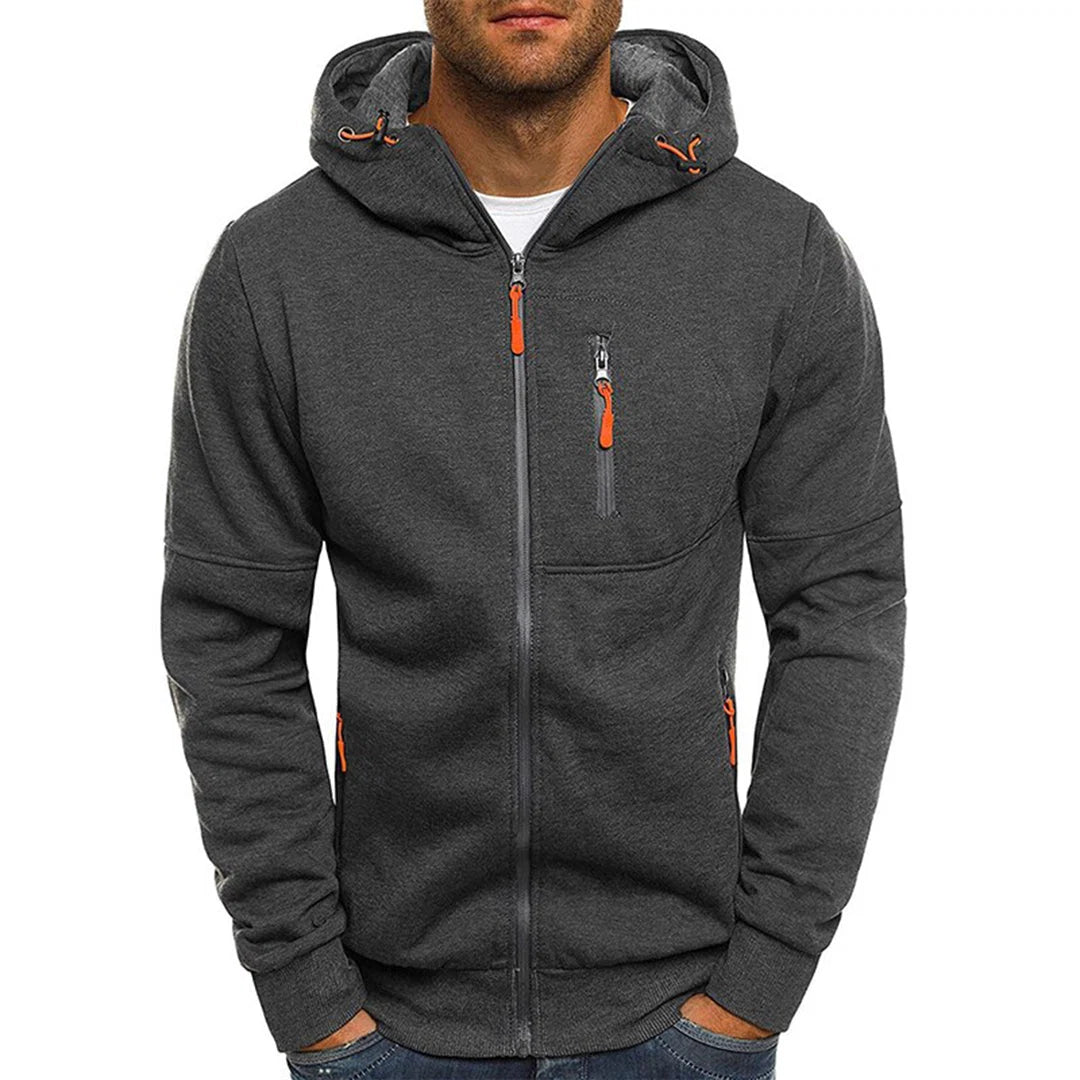 Nuana | Lässiger Herren-Hoodie mit Reißverschluss