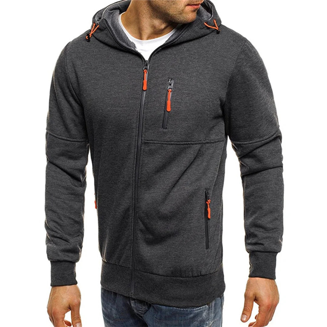 Nuana | Lässiger Herren-Hoodie mit Reißverschluss