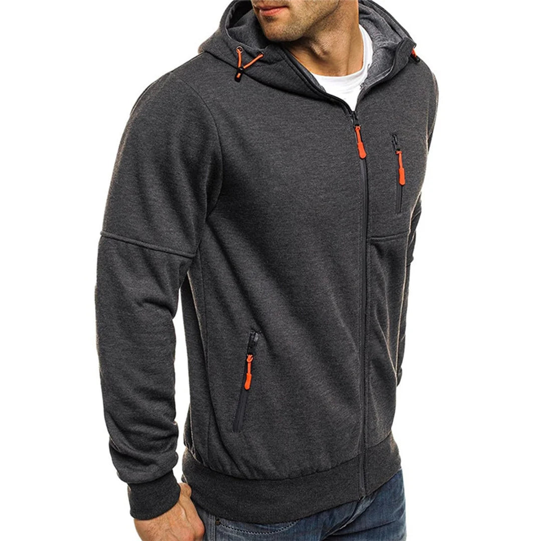 Nuana | Lässiger Herren-Hoodie mit Reißverschluss