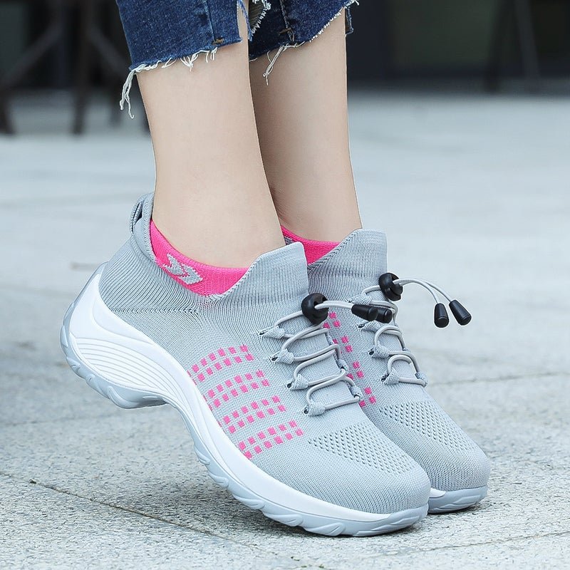 Nuana Lena | Damen Orthopädische Gedämpfte Schnürsenkel Plateau-Sneaker