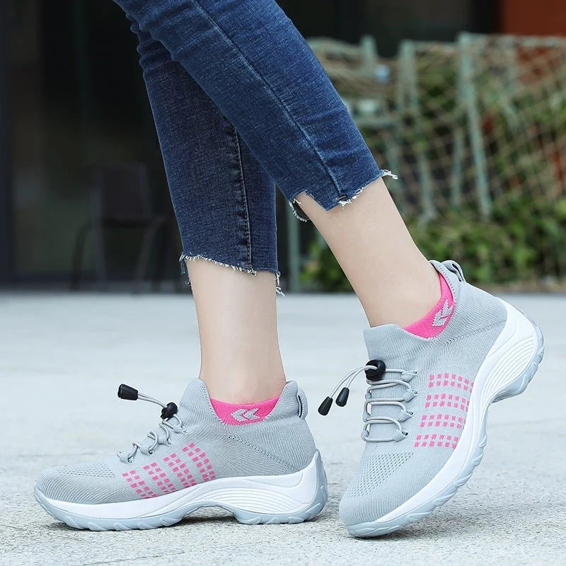 Nuana Lena | Damen Orthopädische Gedämpfte Schnürsenkel Plateau-Sneaker