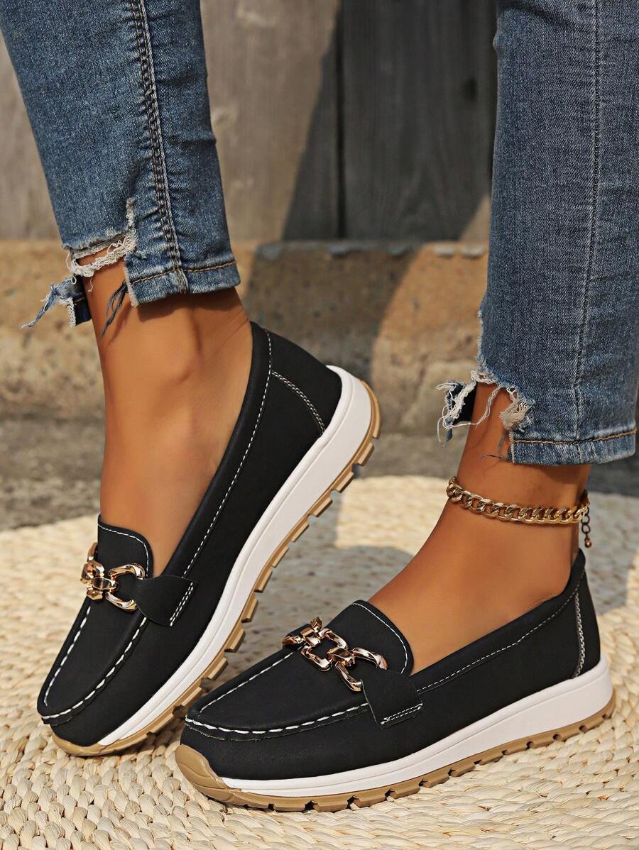 Nuana Leonie Damen Orthopädische Rutschfeste Slipper mit Golddetail