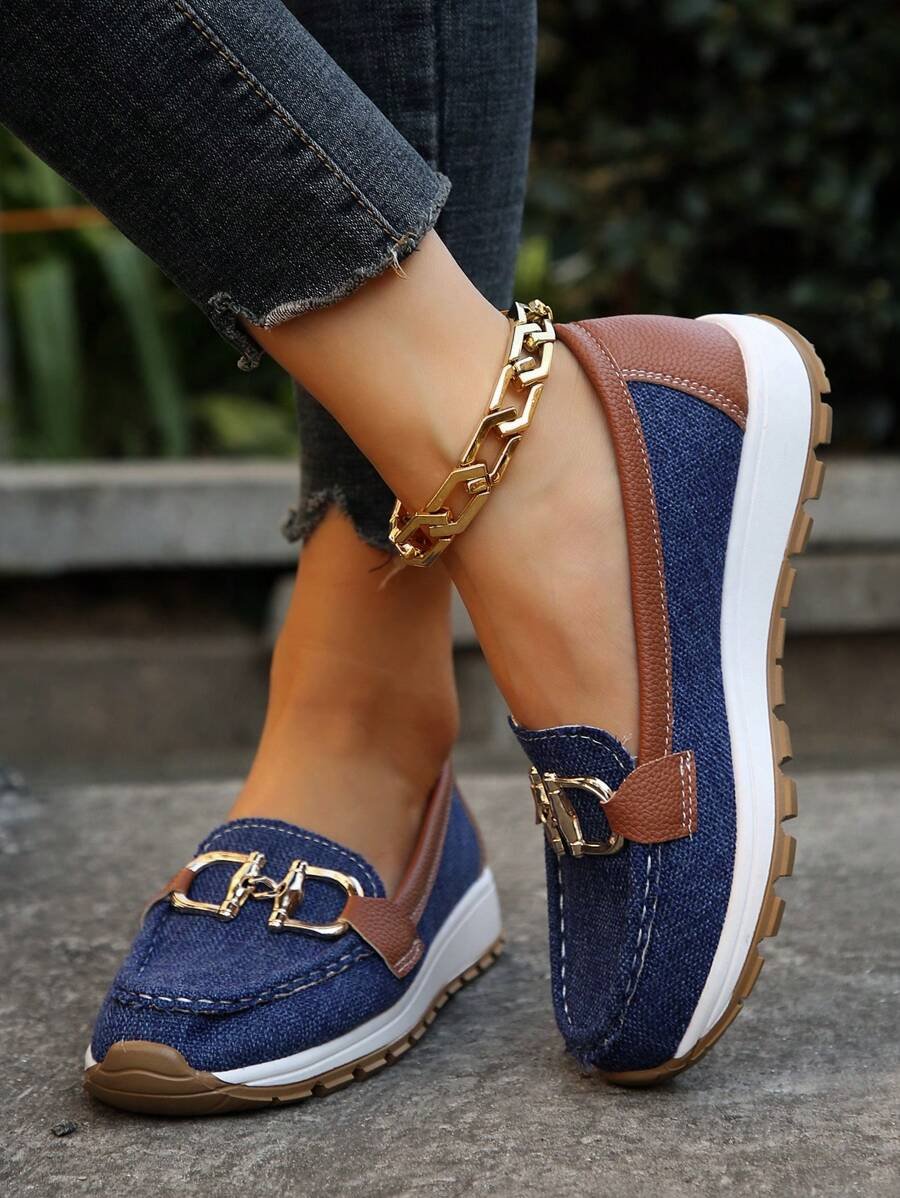 Nuana Leonie Damen Orthopädische Rutschfeste Slipper mit Golddetail