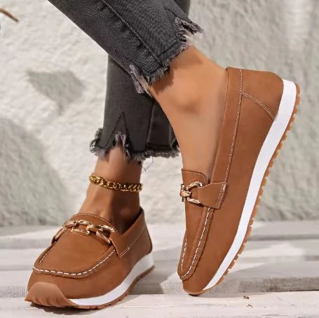 Nuana Leonie Damen Orthopädische Rutschfeste Slipper mit Golddetail