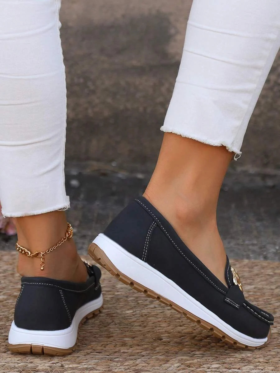 Nuana Leonie Damen Orthopädische Rutschfeste Slipper mit Golddetail