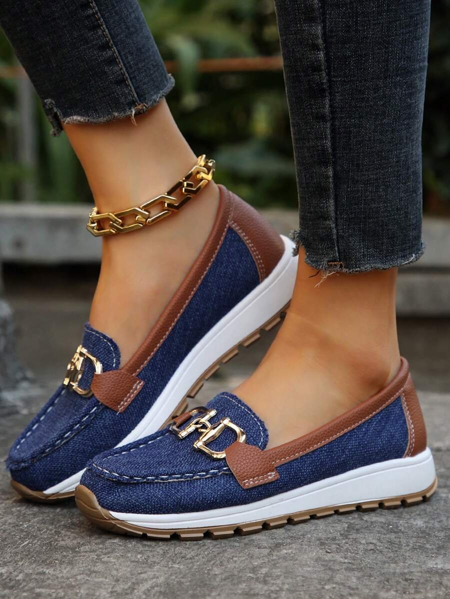 Nuana Leonie Damen Orthopädische Rutschfeste Slipper mit Golddetail