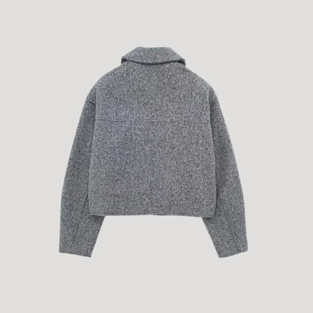 Nuana Rita Damen Kurze Winterjacke mit Reißverschluss Vorne
