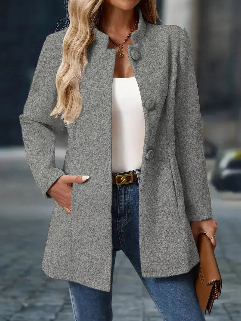Nuana Sofia | Damen Winter Mantel mit Knöpfen