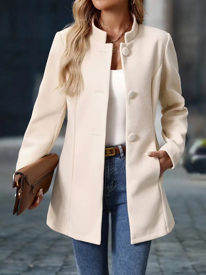 Nuana Sofia | Damen Winter Mantel mit Knöpfen
