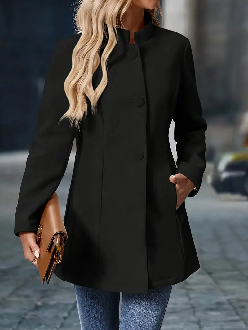 Nuana Sofia | Damen Winter Mantel mit Knöpfen