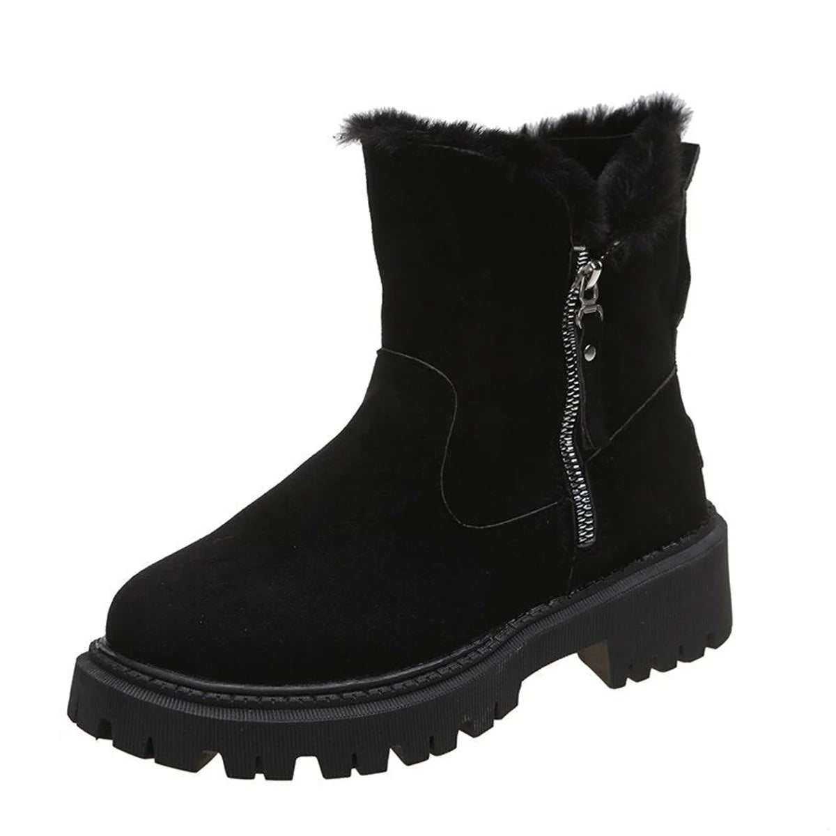 Nuana | Stiefeletten Damen Gefütterte Wildleder-Ankle-Boots Reißverschluss