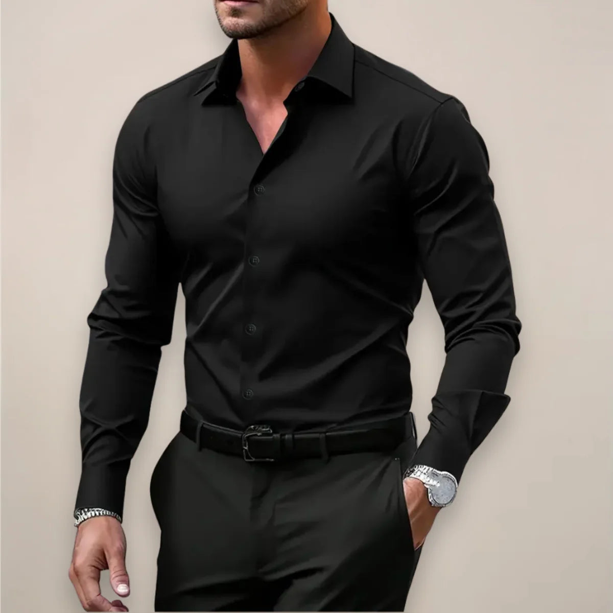 Nuana Stilvolles Herren Frühjahrs Slim Fit Hemd