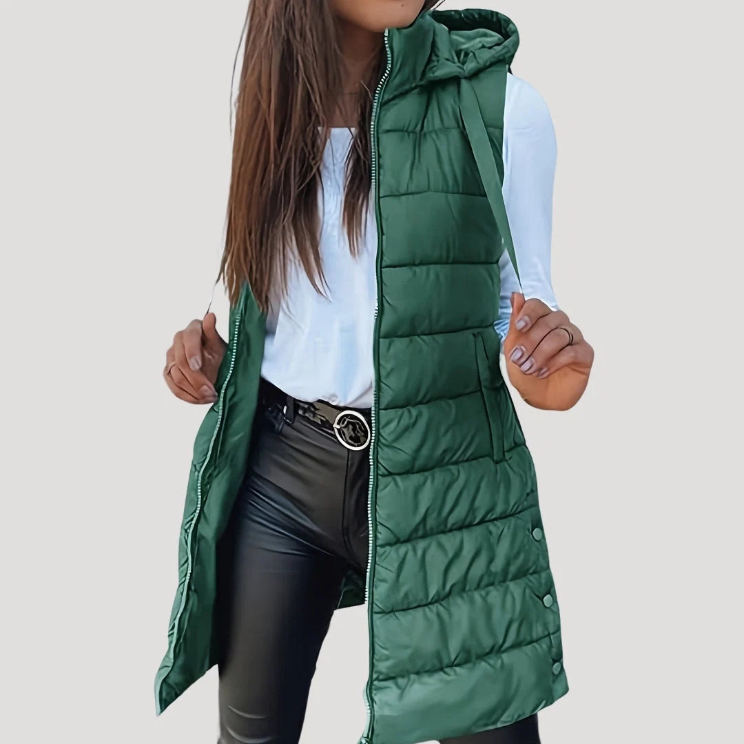 Nuana | Winter Steppweste für Damen mit Kapuze