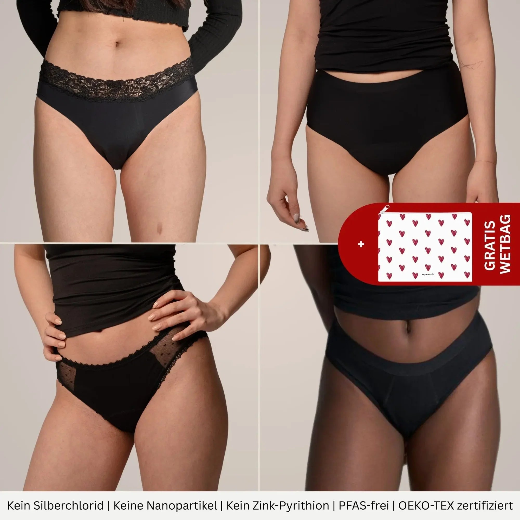 4 Periodenslips + GRATIS Wetbag