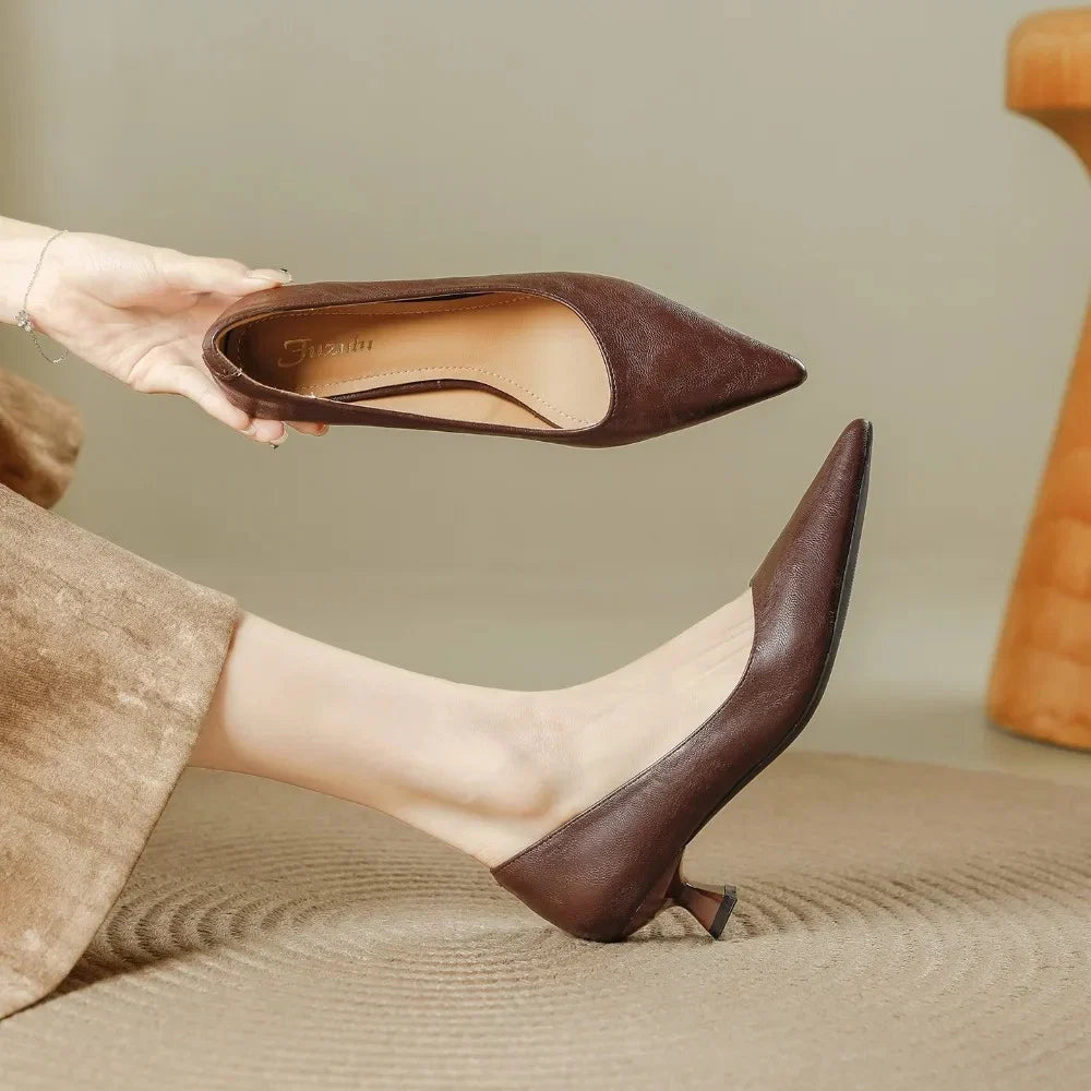 Pauline | Damen Spitz Zulaufende Niedriger Absatz Pumps
