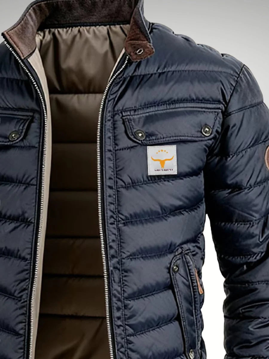 Sebastian | Herren Steppjacke mit Reißverschluss gefütterte Winterjacke