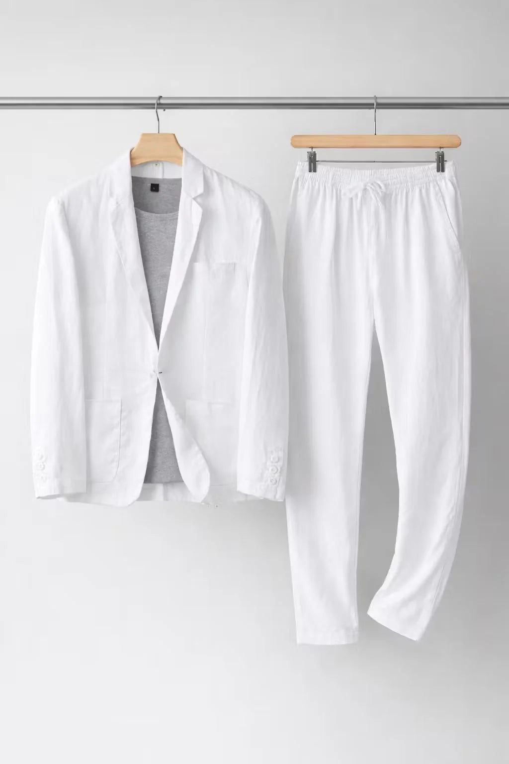 Simon | Herren Leinen-Set mit Relaxter Passform aus Blazer und Hose