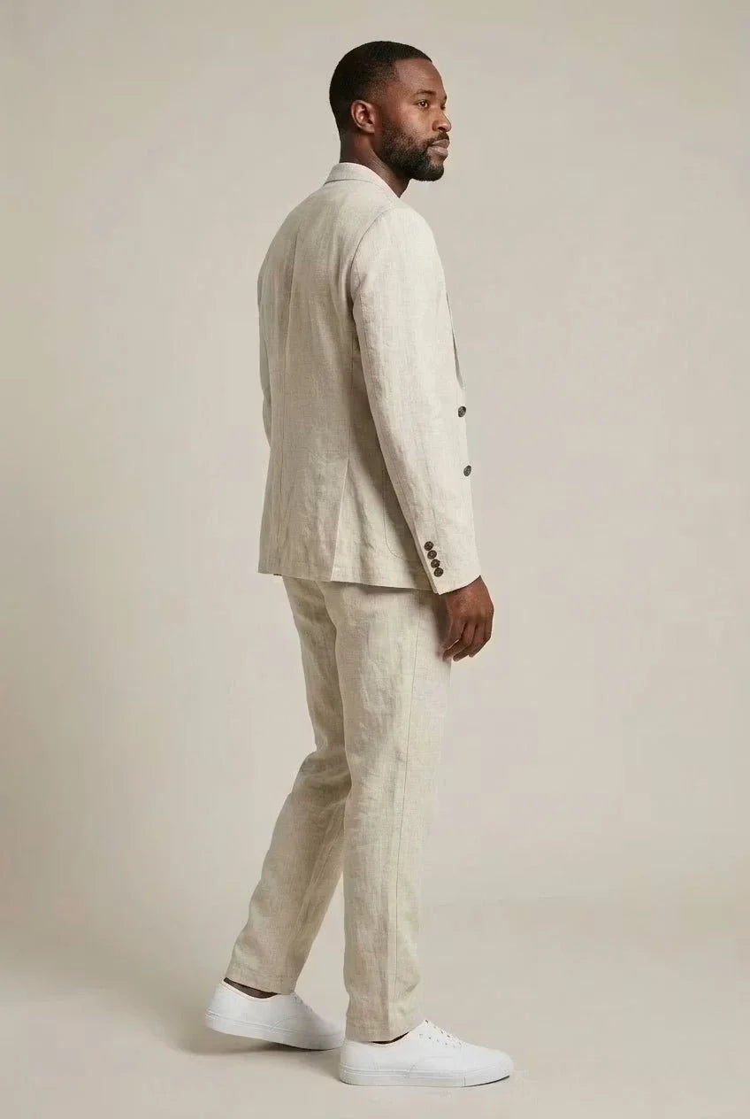 Simon | Herren Leinen-Set mit Relaxter Passform aus Blazer und Hose