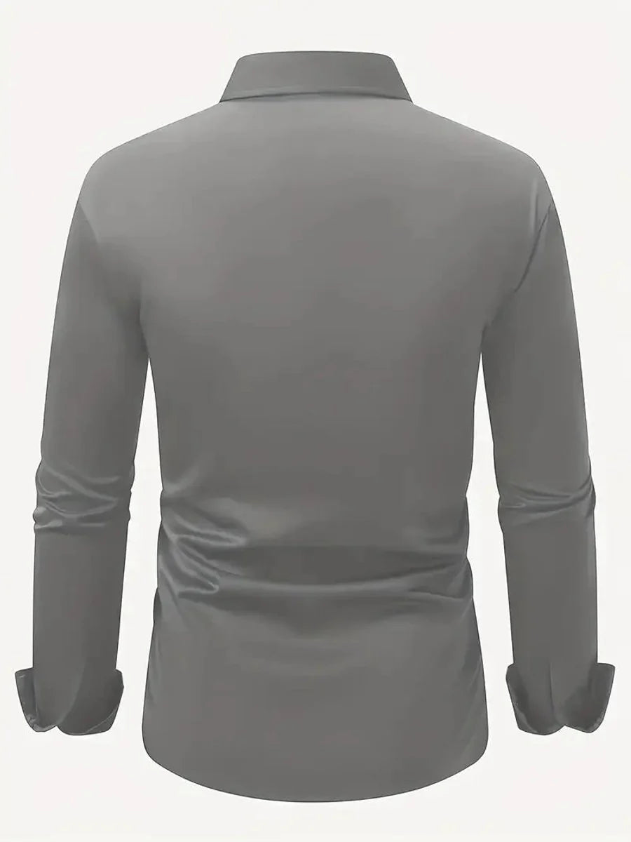 Stefan | Herren Slim-Fit Knitterfreies Langarm Business-Hemd
