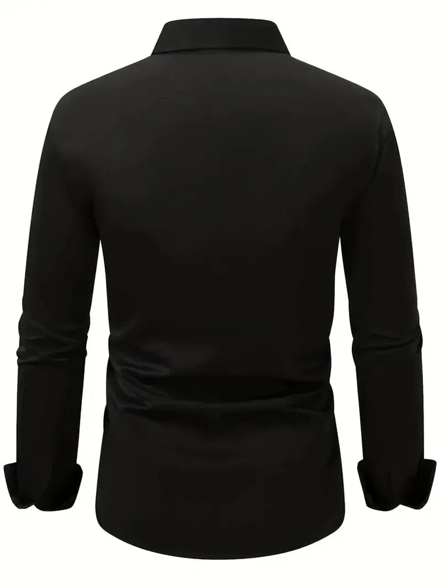 Stefan | Herren Slim-Fit Knitterfreies Langarm Business-Hemd